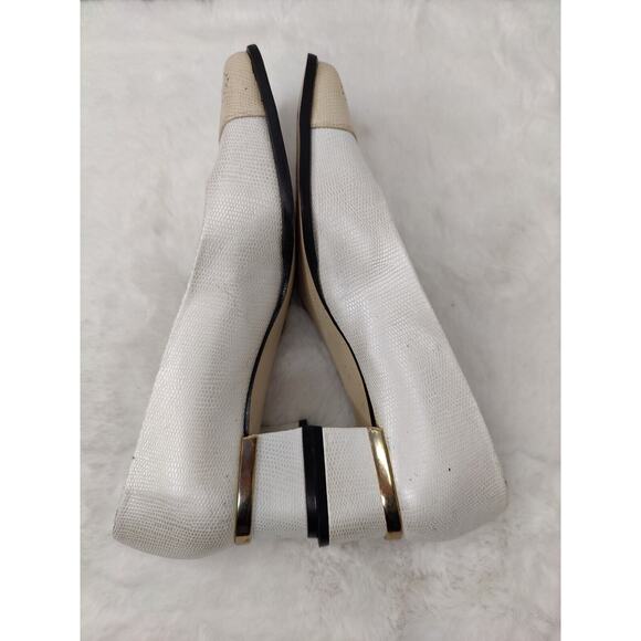 Vintage white cream Timothy cap Toe Kitten Heels Sz 8.5 - Picture 5 of 9